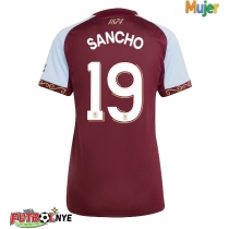 Camiseta Aston Villa Jadon Sancho #19 Primera Equipación para mujer 2025-26 manga corta